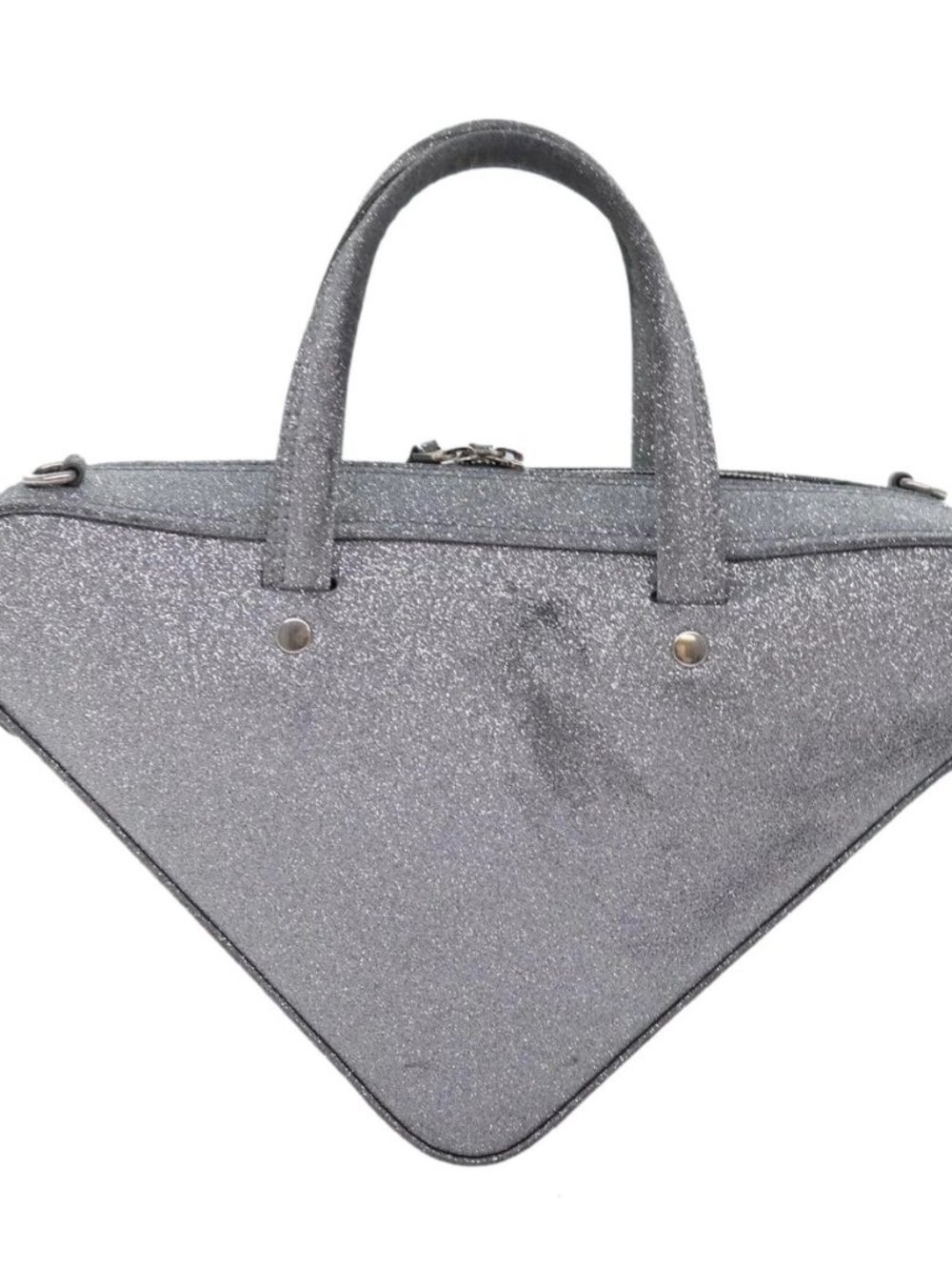 BALENCIAGA Triangle Duffle XS Hand Bag Leather 2way Silver - Picture 3 of 16